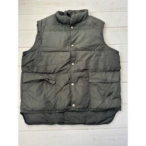 Vintage WOOLRICH Men's Puffer Windbreaker Snap Down Gray Vest Large 80s 90s USA